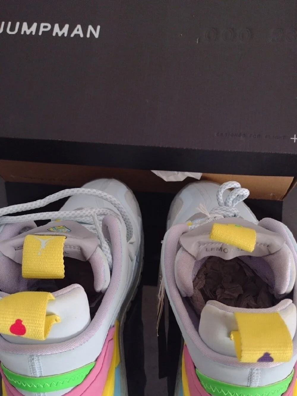 Jordan Kids Light Blue Sneakers with Yellow Accents